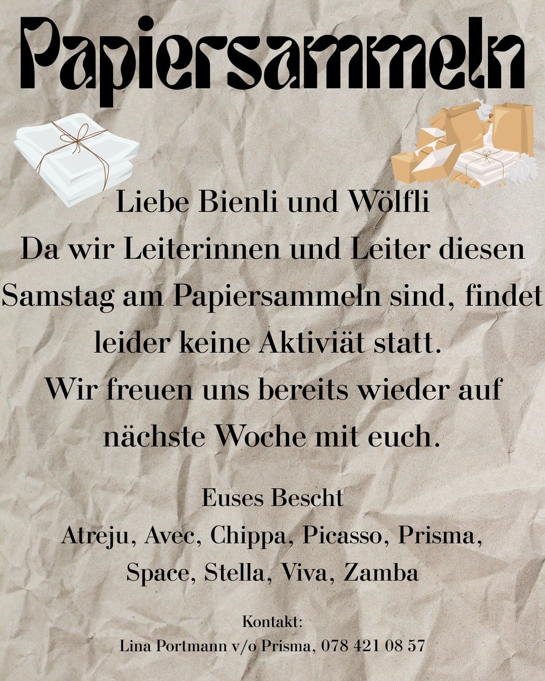Papiersammeln vom 10.01.2026